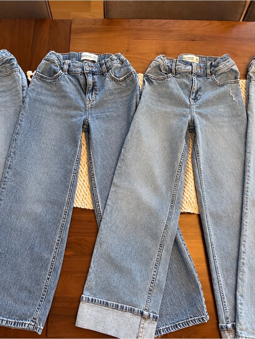 Girls Abercrombie Kids Wide and Ultra Wide Leg Jeans lot (4 pairs)